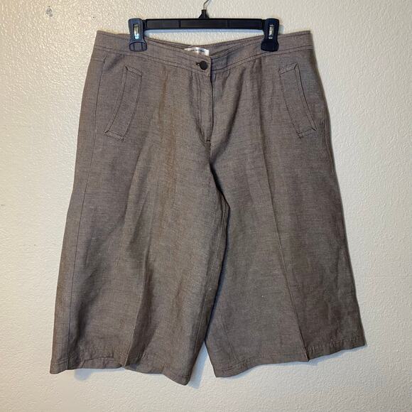 Isaac Mizrahi Linen Cotton Long Bermuda Shorts Plus Size 14 - Picture 1 of 9
